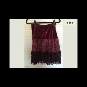 Speechless velvet/mixed skirt sz S